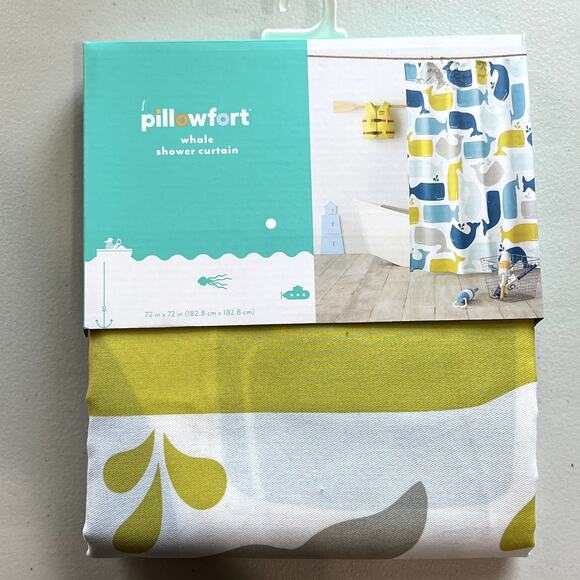 NEW Target Whale Pillowfort Bathroom Shower Curtain BN - Picture 1 of 5
